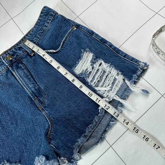 Good American Shorts Womens 28 Blue255 Good Vintage Cutoff Distressed Denim Jean - Picture 12 of 12
